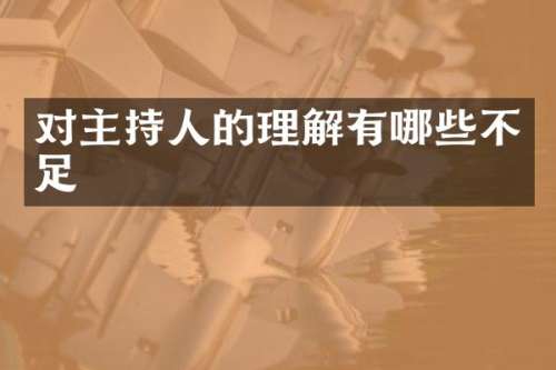 对主持人的理解有哪些不足