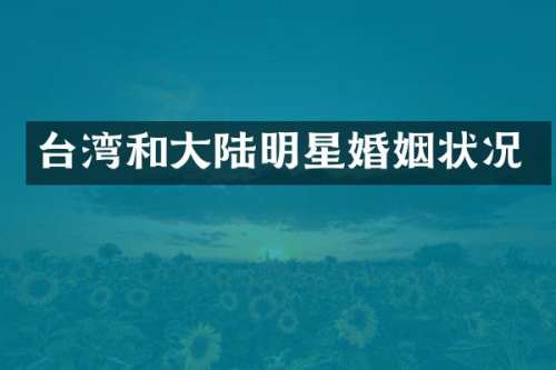 台湾和大陆明星婚姻状况