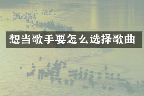 想当歌手要怎么选择歌曲