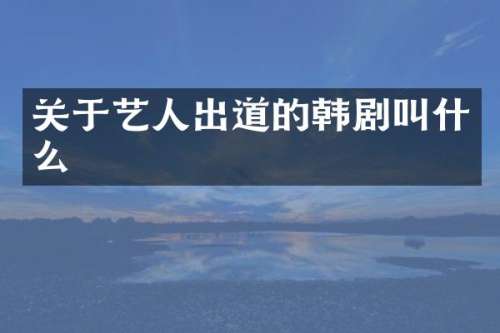 关于艺人出道的韩剧叫什么
