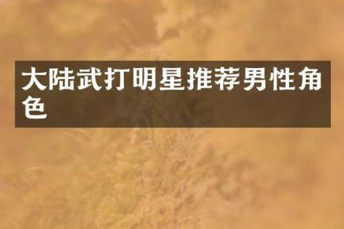 大陆武打明星推荐男性角色