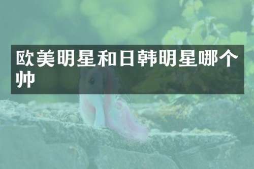 欧美明星和日韩明星哪个帅