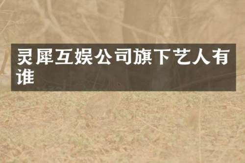 灵犀互娱公司旗下艺人有谁