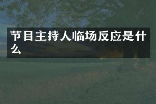 节目主持人临场反应是什么