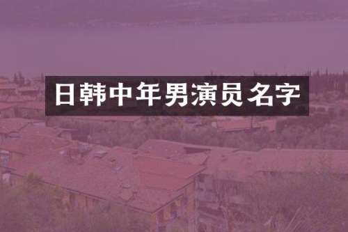 日韩中年男演员名字