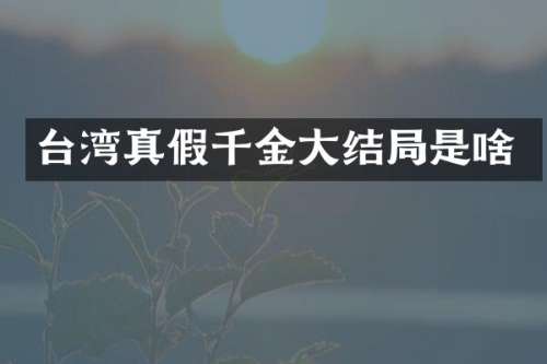 台湾真假千金大结局是啥