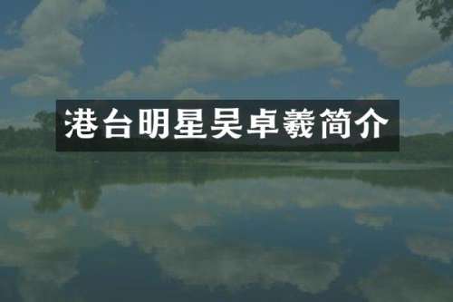 港台明星吴卓羲简介