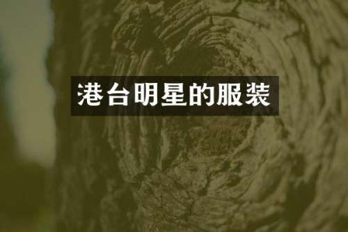 港台明星的服装
