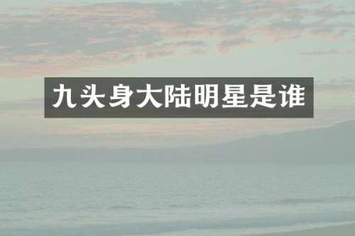 九头身大陆明星是谁