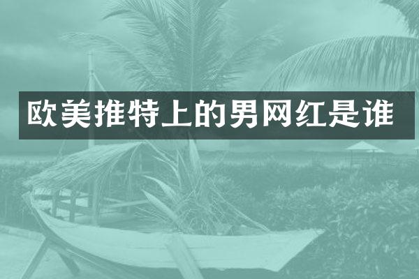 欧美推特上的男网红是谁