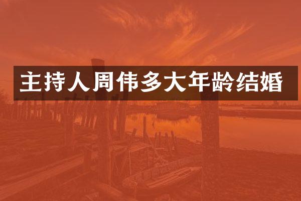 主持人周伟多大年龄结婚