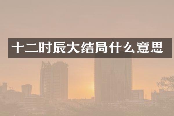 十二时辰大结局什么意思