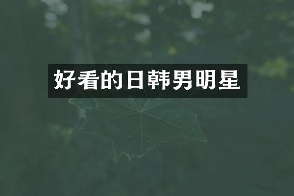 好看的日韩男明星