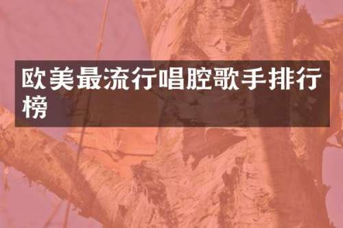 欧美最流行唱腔歌手排行榜