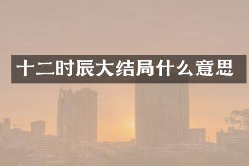 十二时辰大结局什么意思