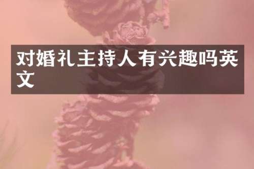 对婚礼主持人有兴趣吗英文
