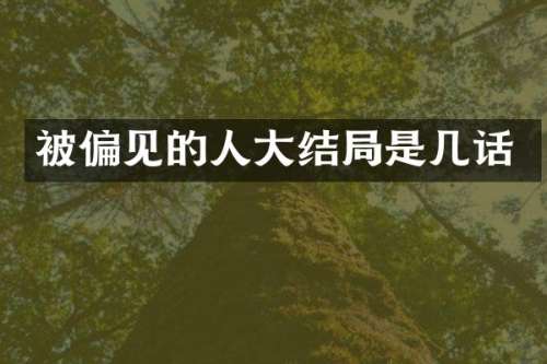 被偏见的人大结局是几话
