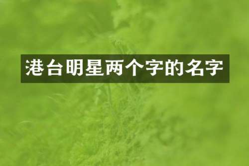 港台明星两个字的名字
