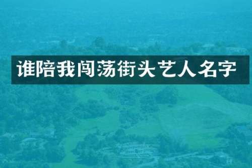 谁陪我闯荡街头艺人名字