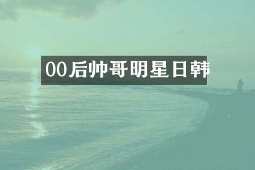 00后帅哥明星日韩