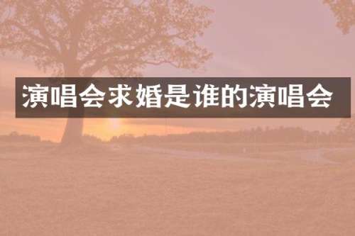 演唱会求婚是谁的演唱会