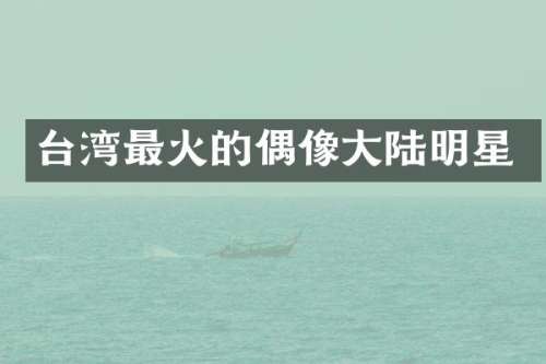 台湾最火的偶像大陆明星
