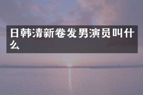 日韩清新卷发男演员叫什么