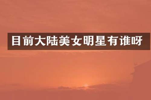 目前大陆明星有谁呀