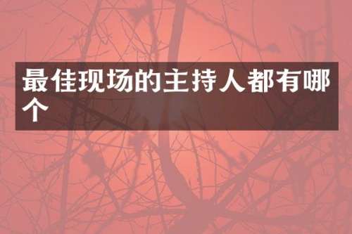 最佳现场的主持人都有哪个