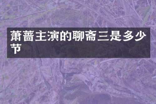 萧蔷主演的聊斋三是多少节