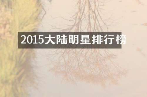2015大陆明星排行榜