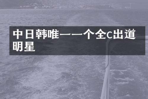 中日韩唯一一个全c出道的明星