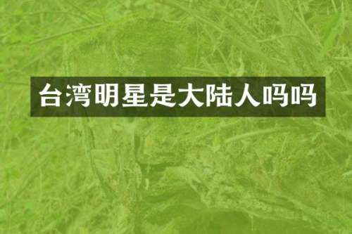 台湾明星是大陆人吗吗