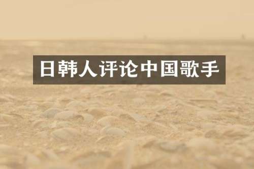 日韩人评论中国歌手