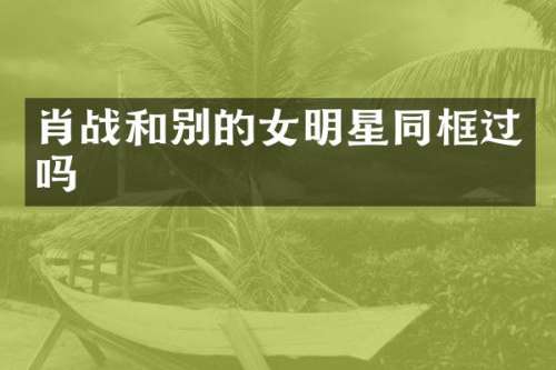 肖战和别的女明星同框过吗