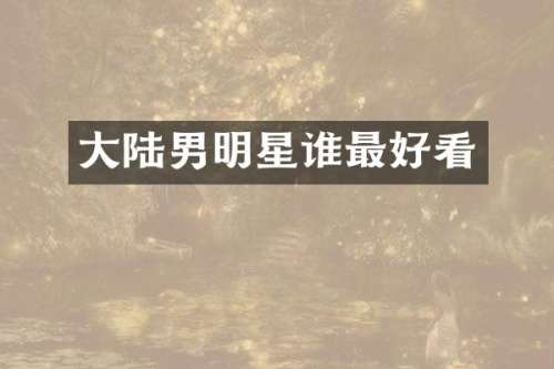 大陆男明星谁最好看