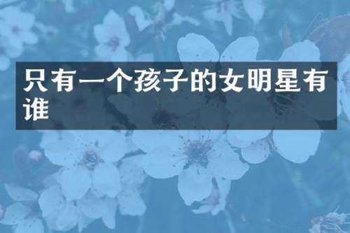 只有一个孩子的女明星有谁