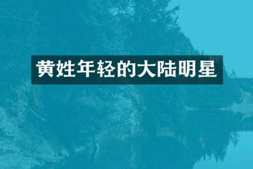 黄姓年轻的大陆明星