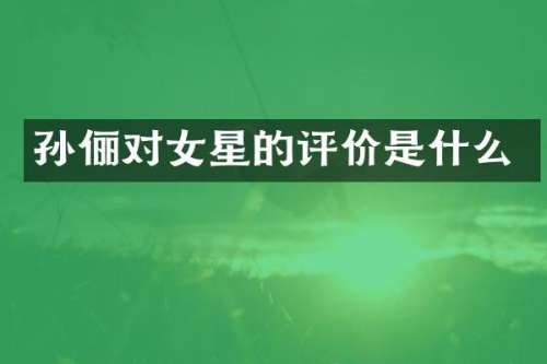 孙俪对女星的评价是什么