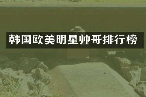 韩国欧美明星帅哥排行榜