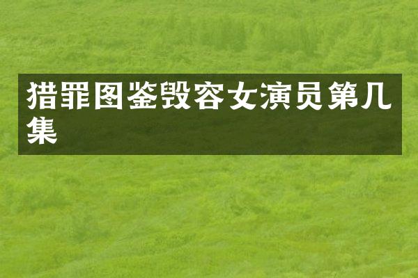 猎罪图鉴毁容女演员第几集