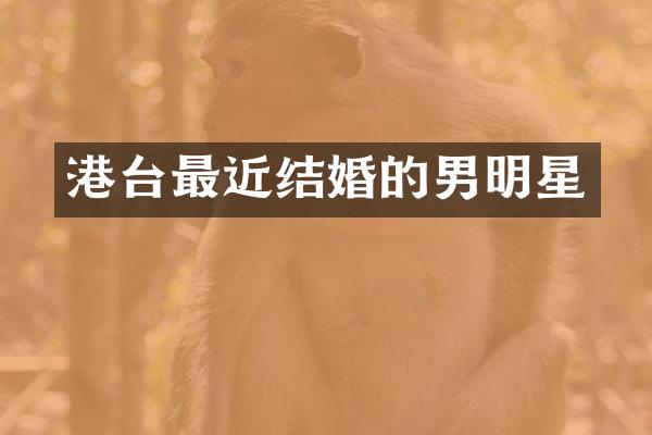 港台最近结婚的男明星