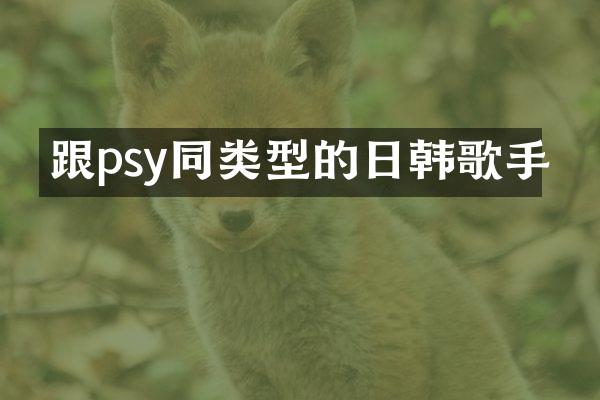 跟psy同类型的日韩歌手