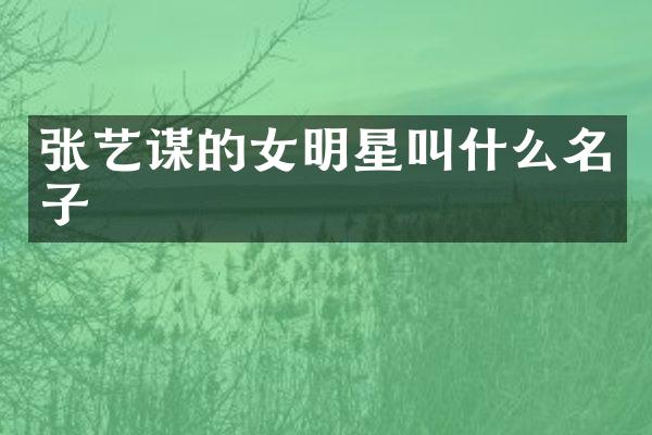 张艺谋的女明星叫什么名子