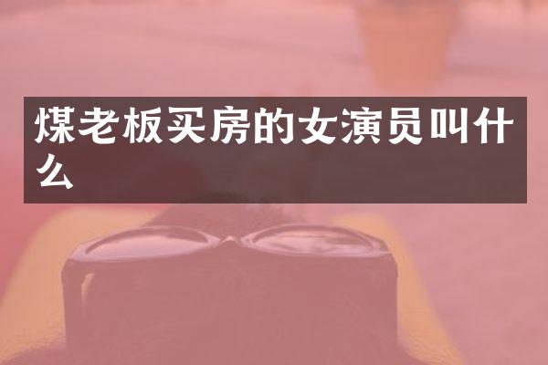 煤老板买房的女演员叫什么