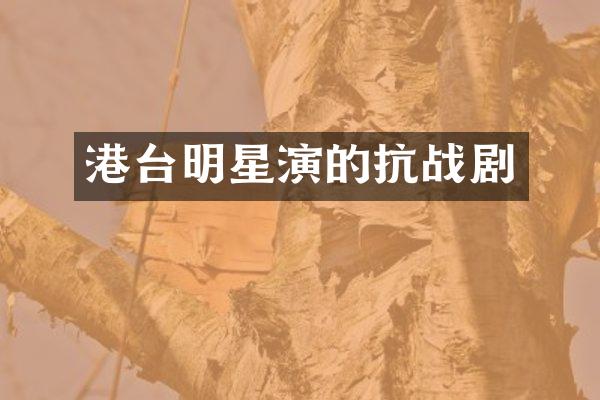 港台明星演的抗战剧