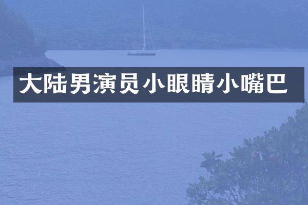 大陆男演员小眼睛小嘴巴