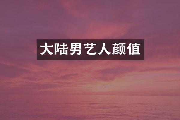 大陆男艺人颜值