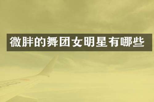 微胖的舞团女明星有哪些