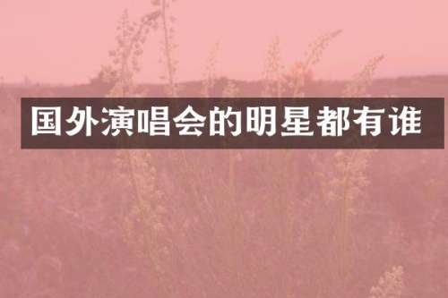 国外演唱会的明星都有谁